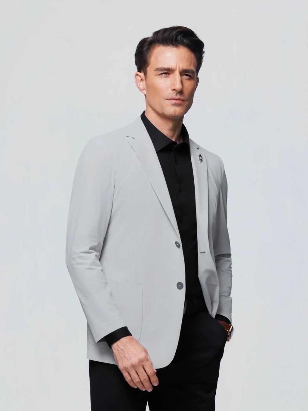Stretch Casual Blazer – Snow Cloud Grey M