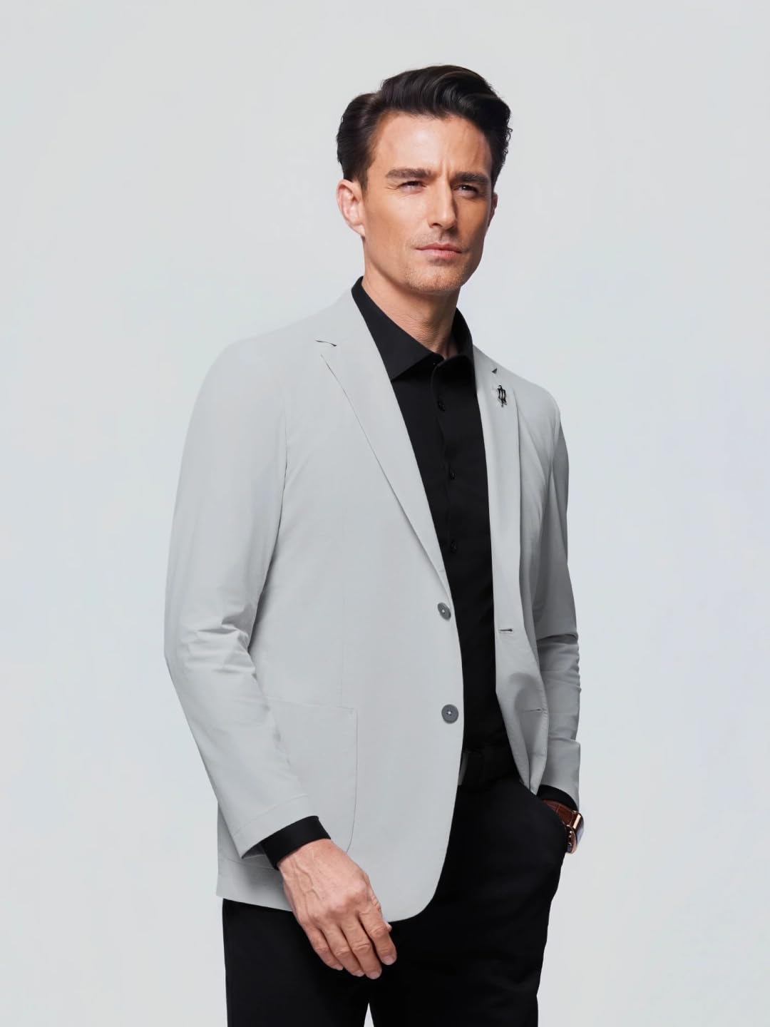 Stretch Casual Blazer – Snow Cloud Grey M