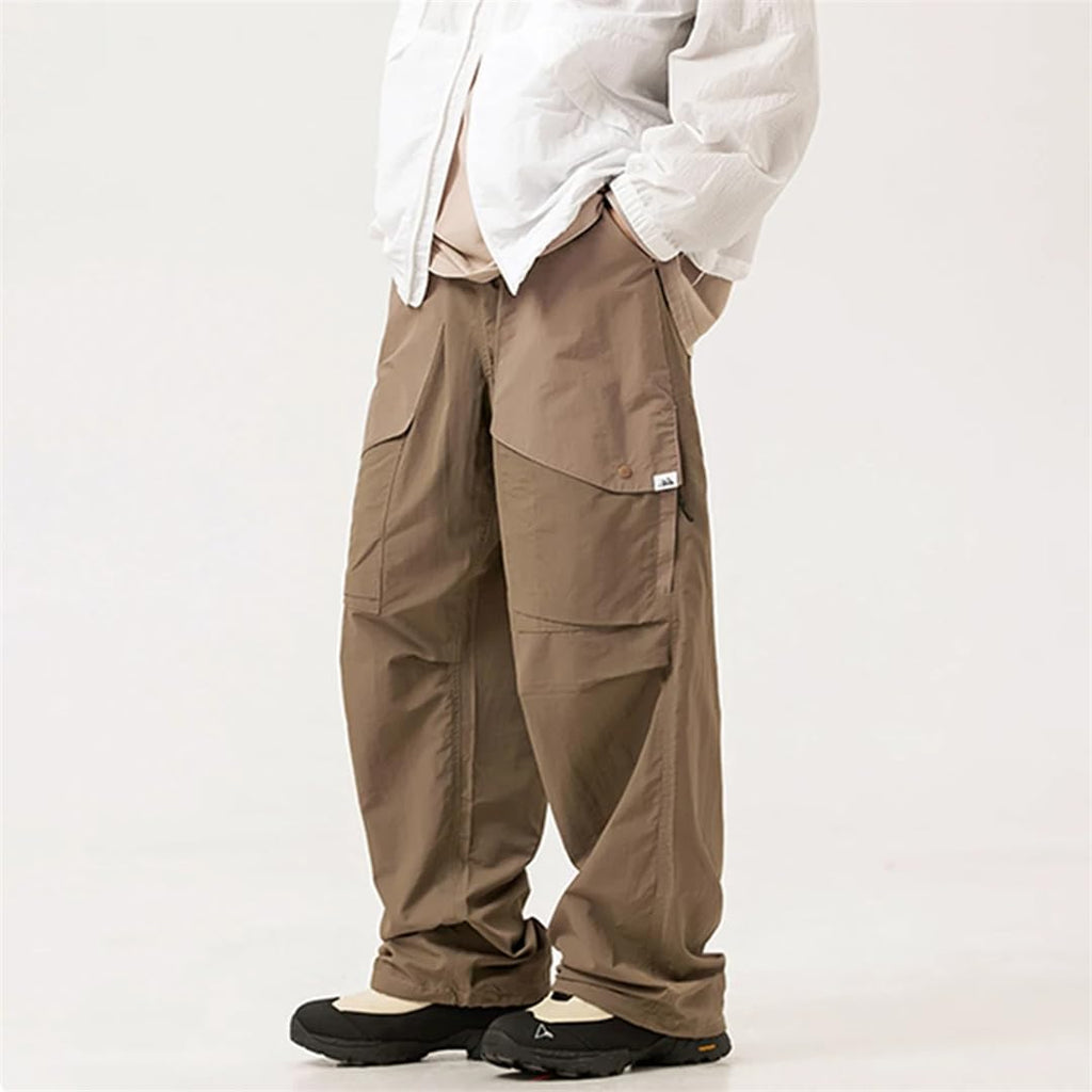 Pleated Cargo Jogger Pants – Khaki