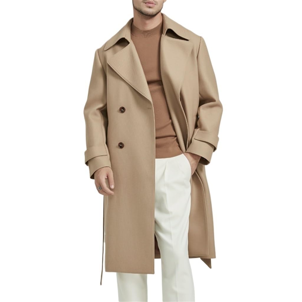 Double-Breasted Trench Coat – Khaki XL