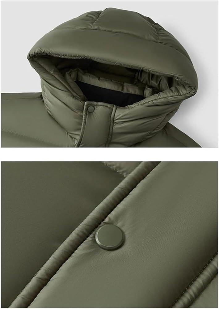 Long Hooded Insulated Puffer Jacket – Black XL