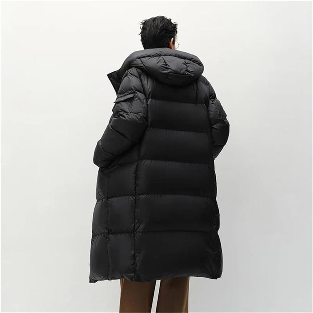 Long Hooded Insulated Puffer Jacket – Black XL