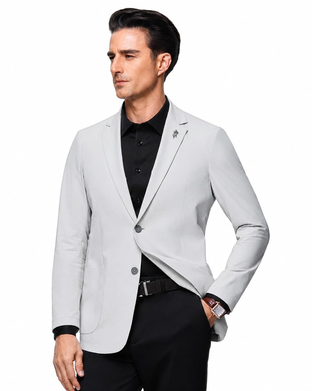 Stretch Casual Blazer – Snow Cloud Grey M