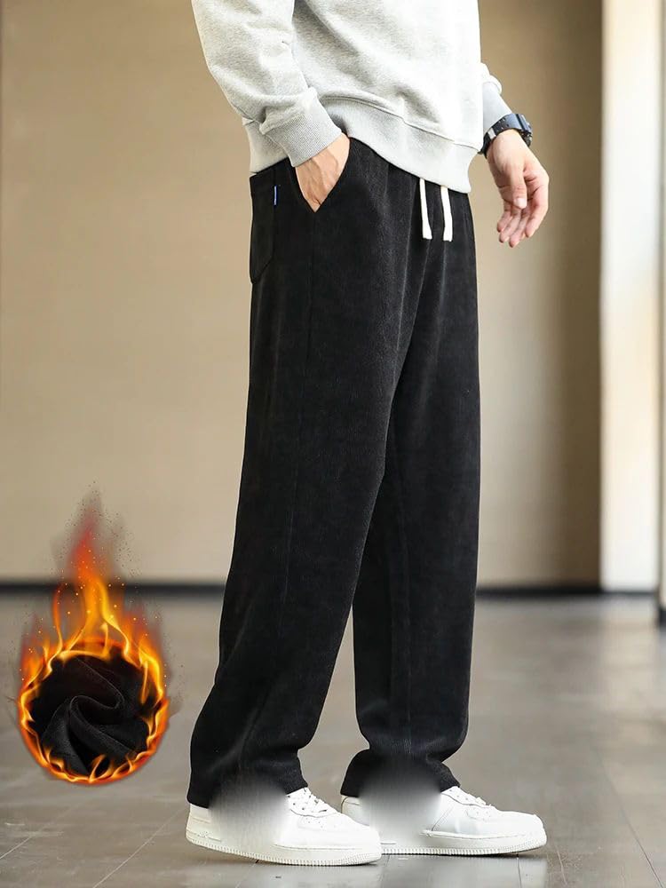 Fleece-Lined Track Pants – Grey 26W