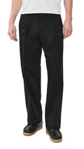 Relaxed Pleated Cotton Trousers – Black 36W