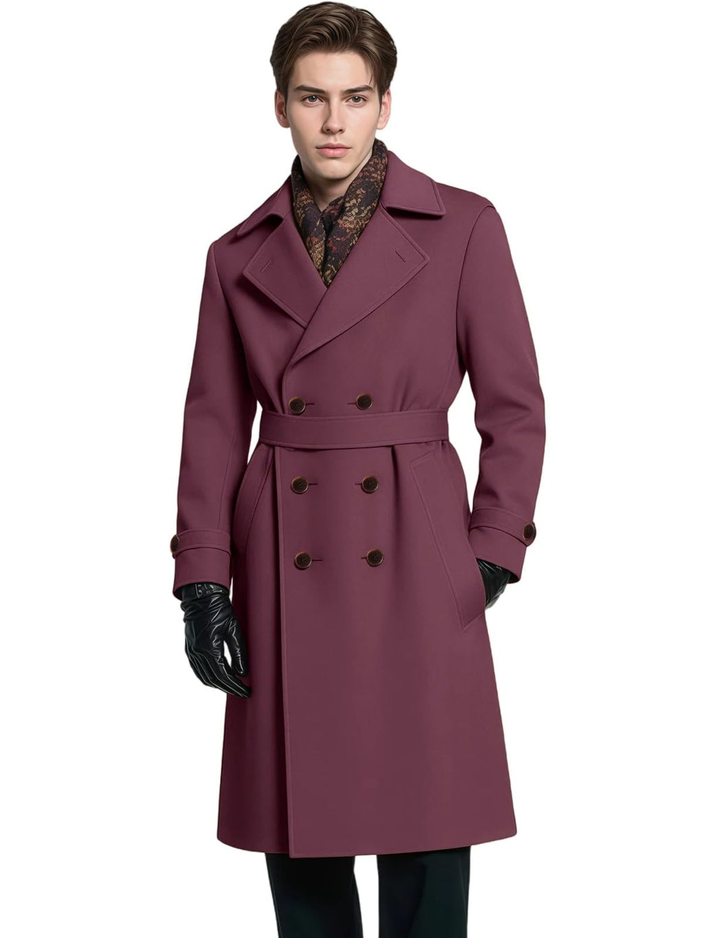 Wool Double-Breasted Long Coat – XS