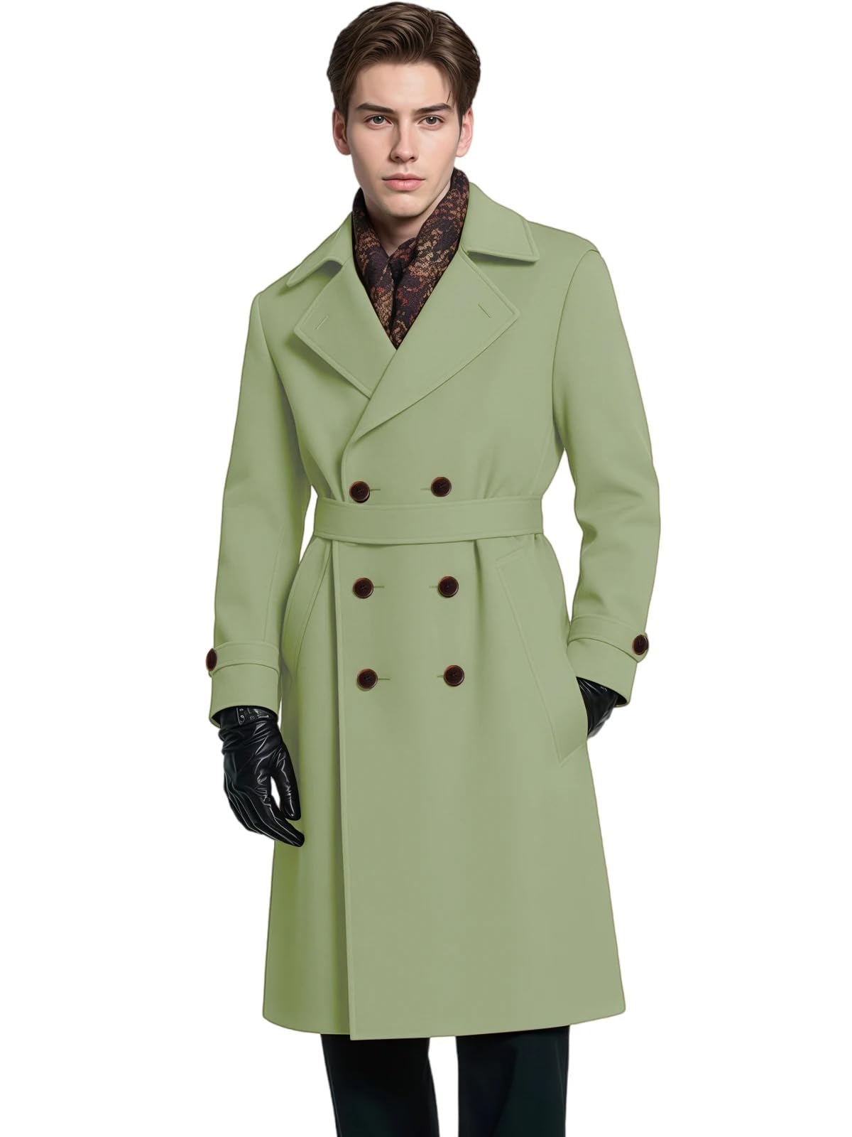 Wool Double-Breasted Long Coat – XS