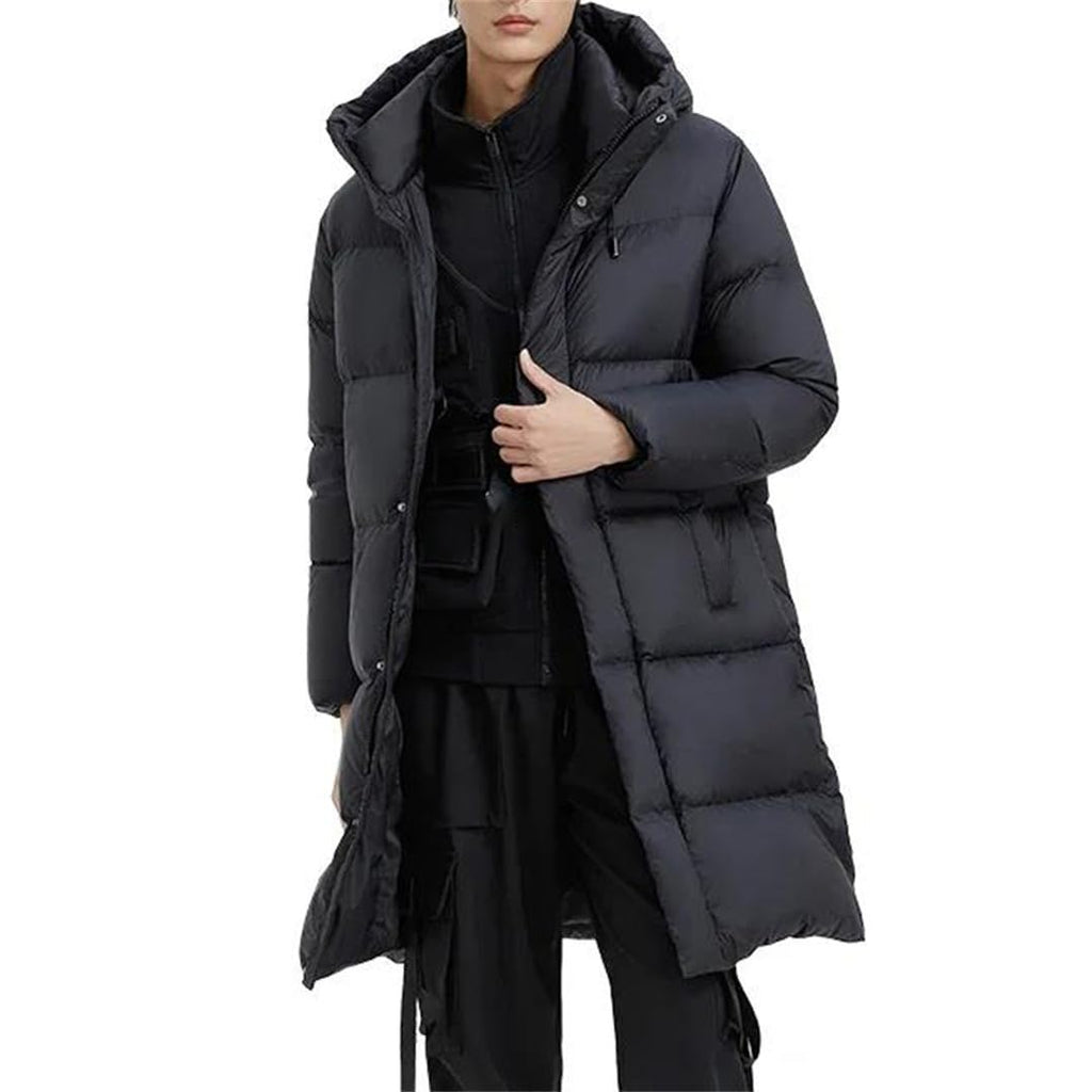 Mid-Length Hooded Down Puffer Coat