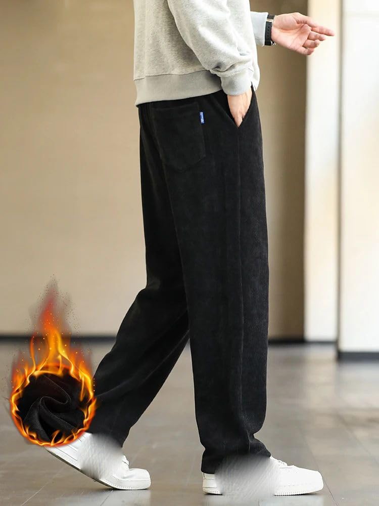 Fleece-Lined Track Pants – Grey 26W