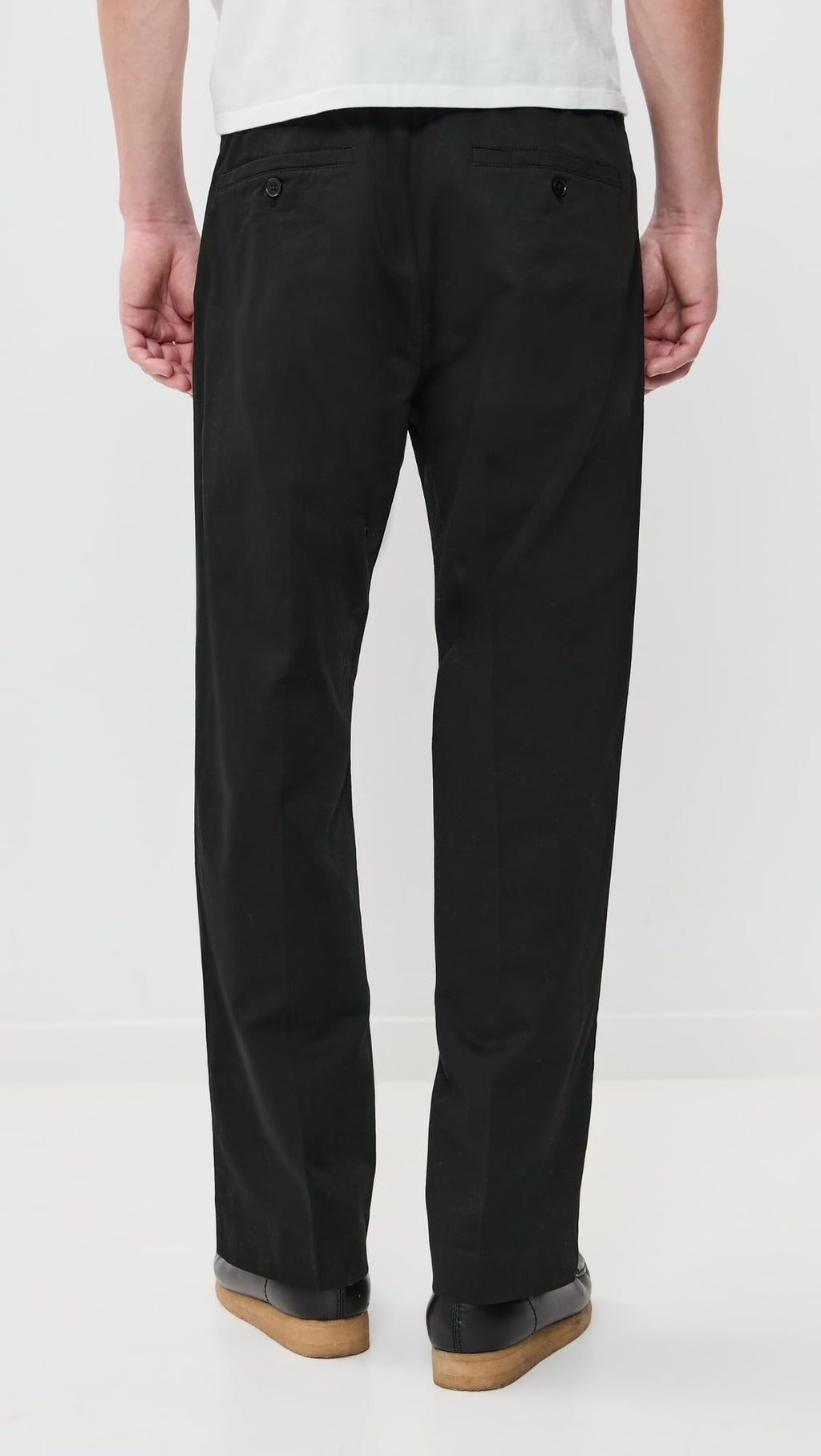 Relaxed Pleated Cotton Trousers – Black 36W