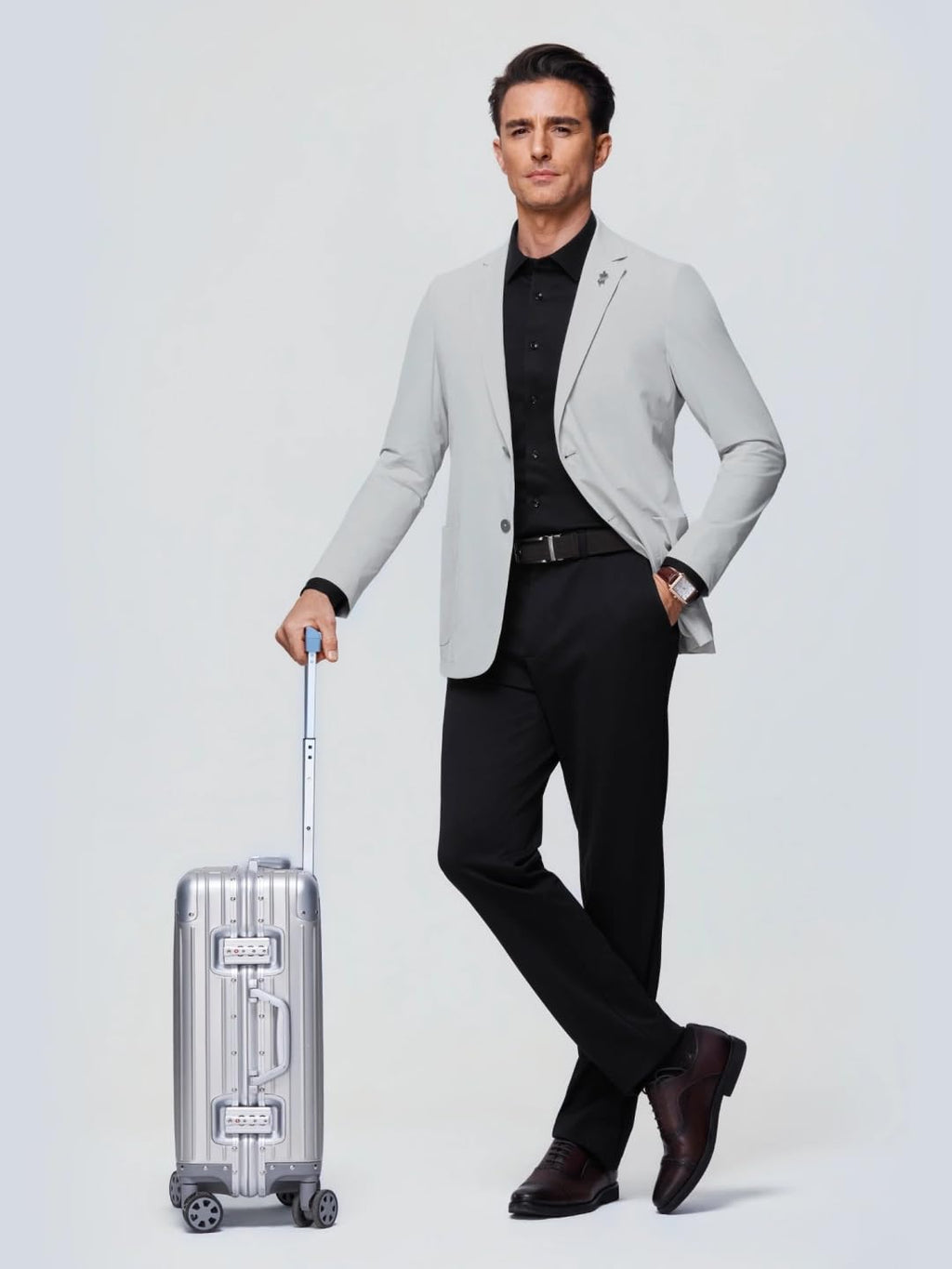 Stretch Casual Blazer – Snow Cloud Grey M