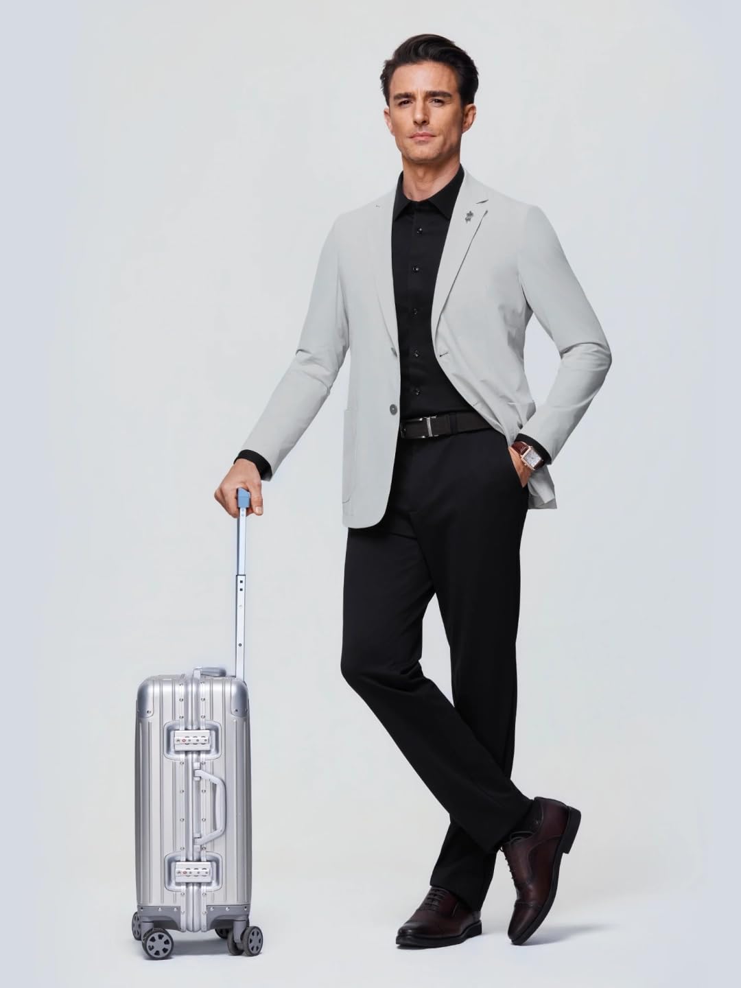 Stretch Casual Blazer – Snow Cloud Grey M