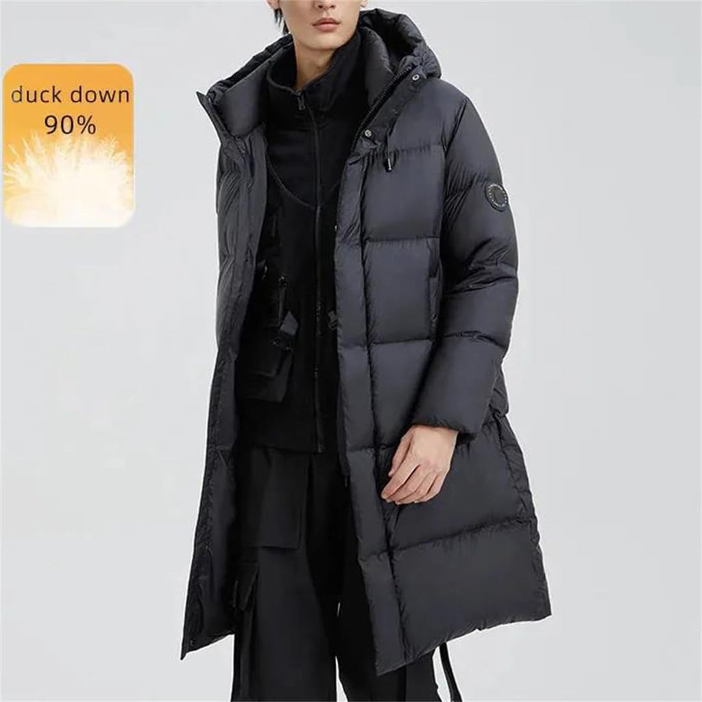 Mid-Length Hooded Down Puffer Coat