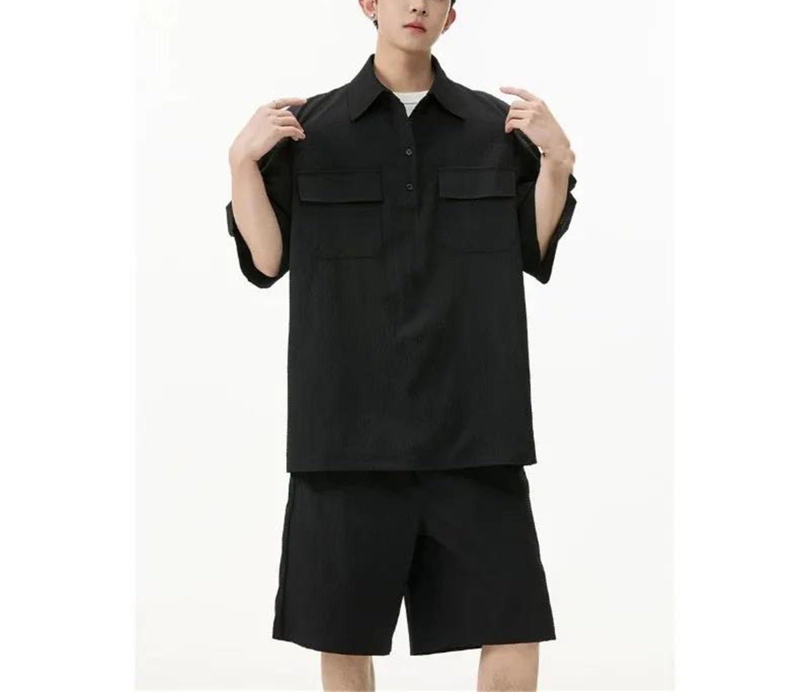 Textured Shirt & Shorts Set