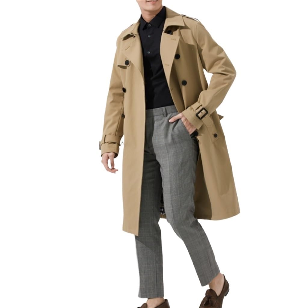 Mid-Length Trench Coat – Khaki 50