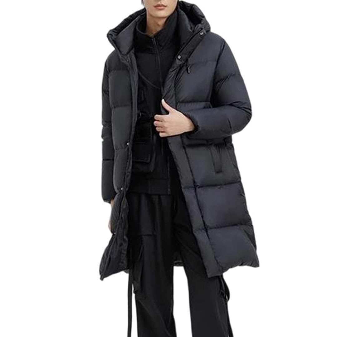 Mid-Length Hooded Down Puffer Coat