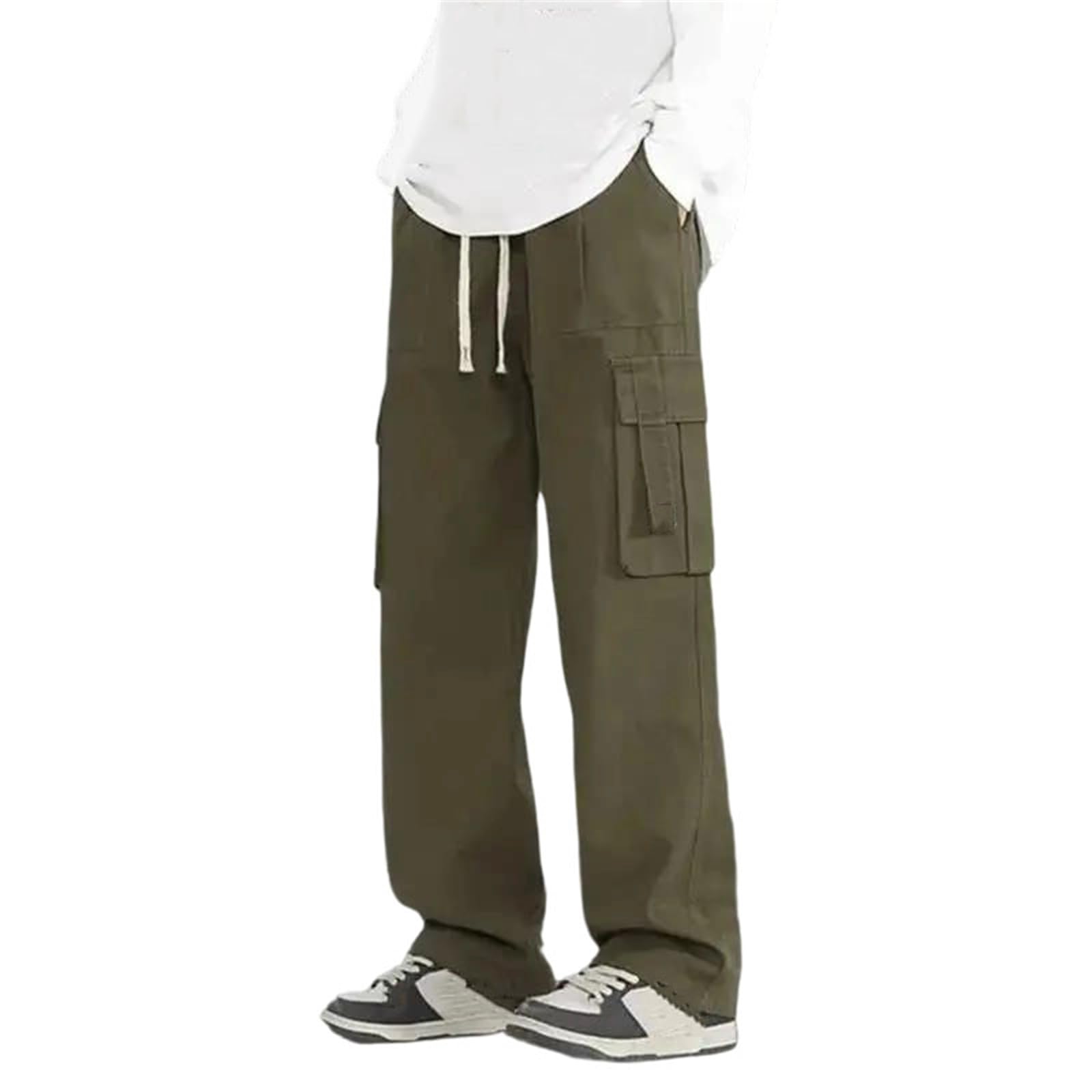 Straight Fit Cotton Cargo Pants