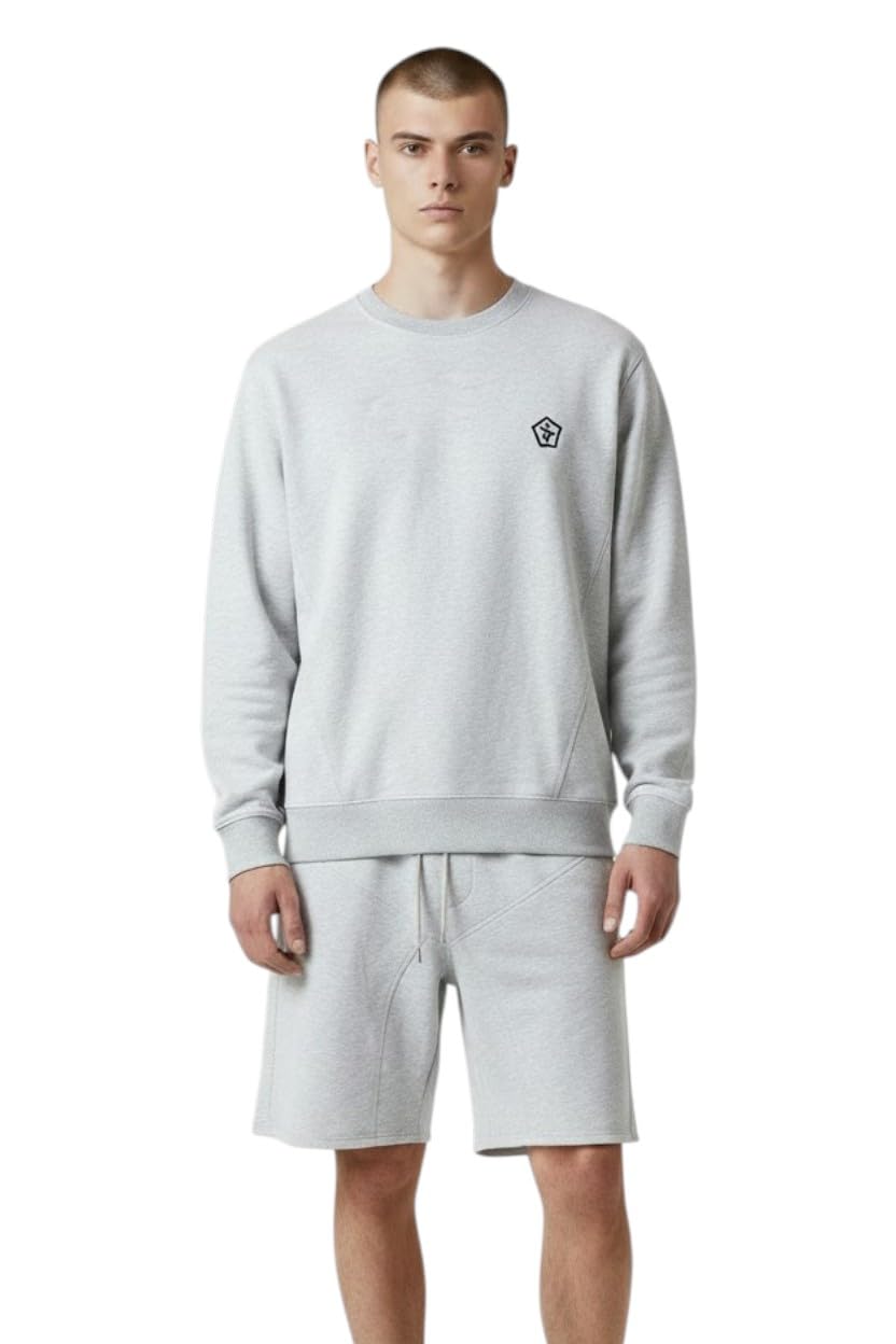 Geo Sweatshirt & Shorts Set – Grey L