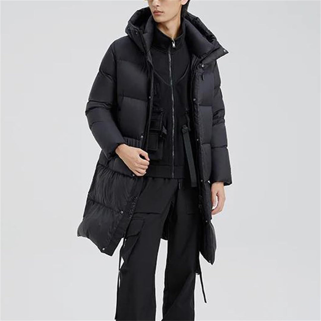 Mid-Length Hooded Down Puffer Coat