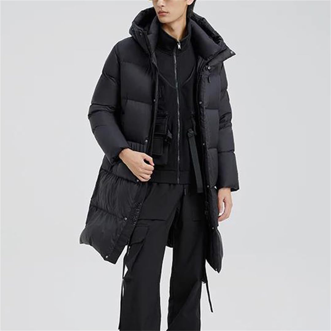 Mid-Length Hooded Down Puffer Coat