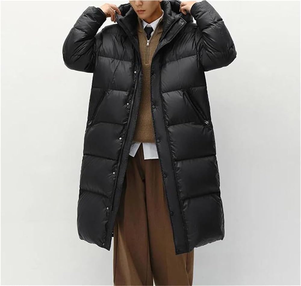 Long Hooded Insulated Puffer Jacket – Black XL