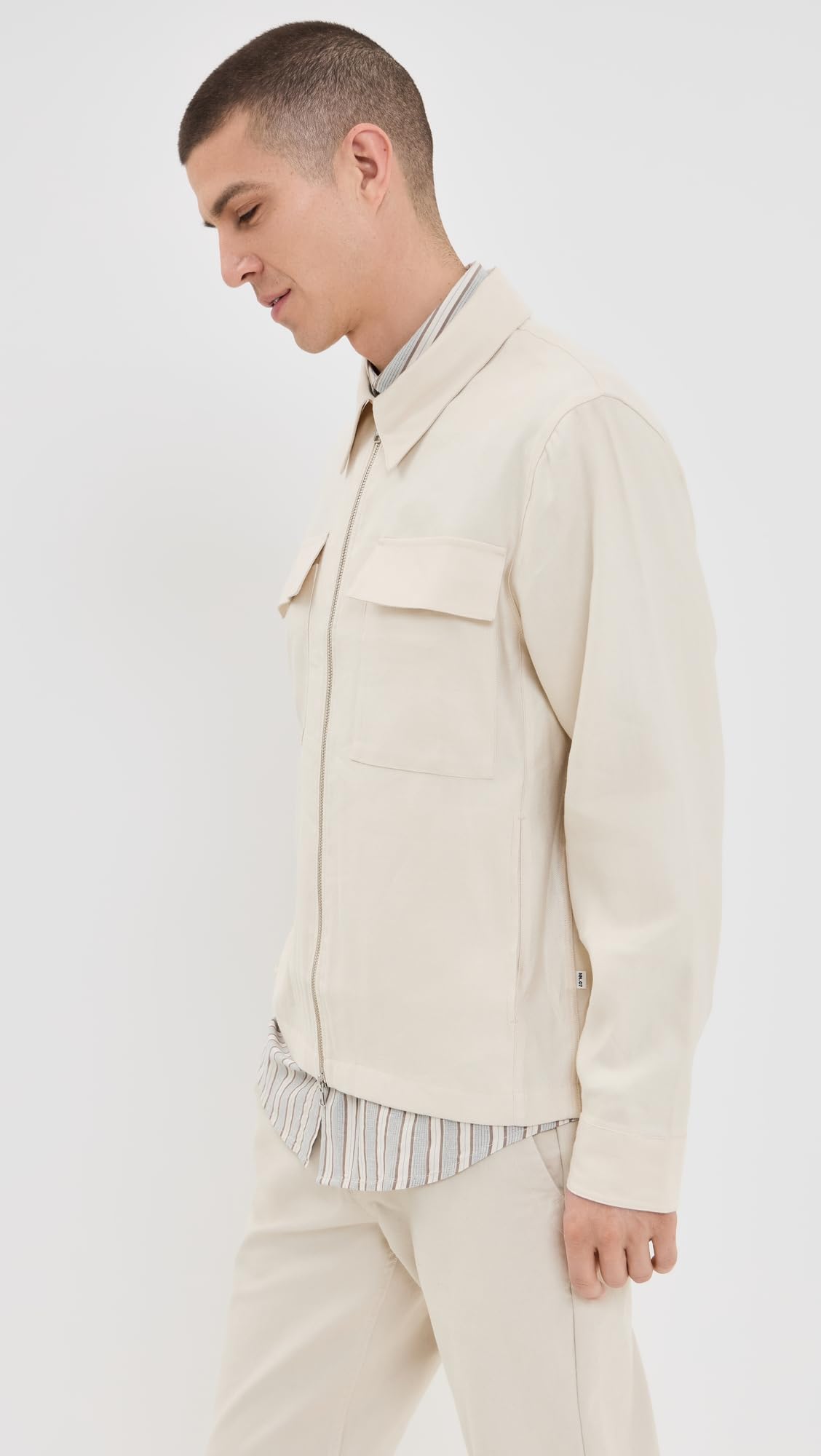Linen Zip Jacket – Ivory XL