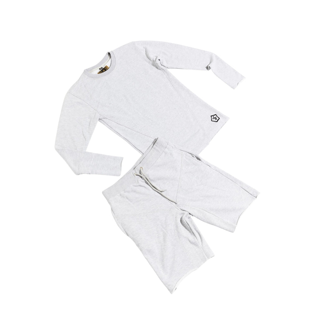 Geo Sweatshirt & Shorts Set – Grey L