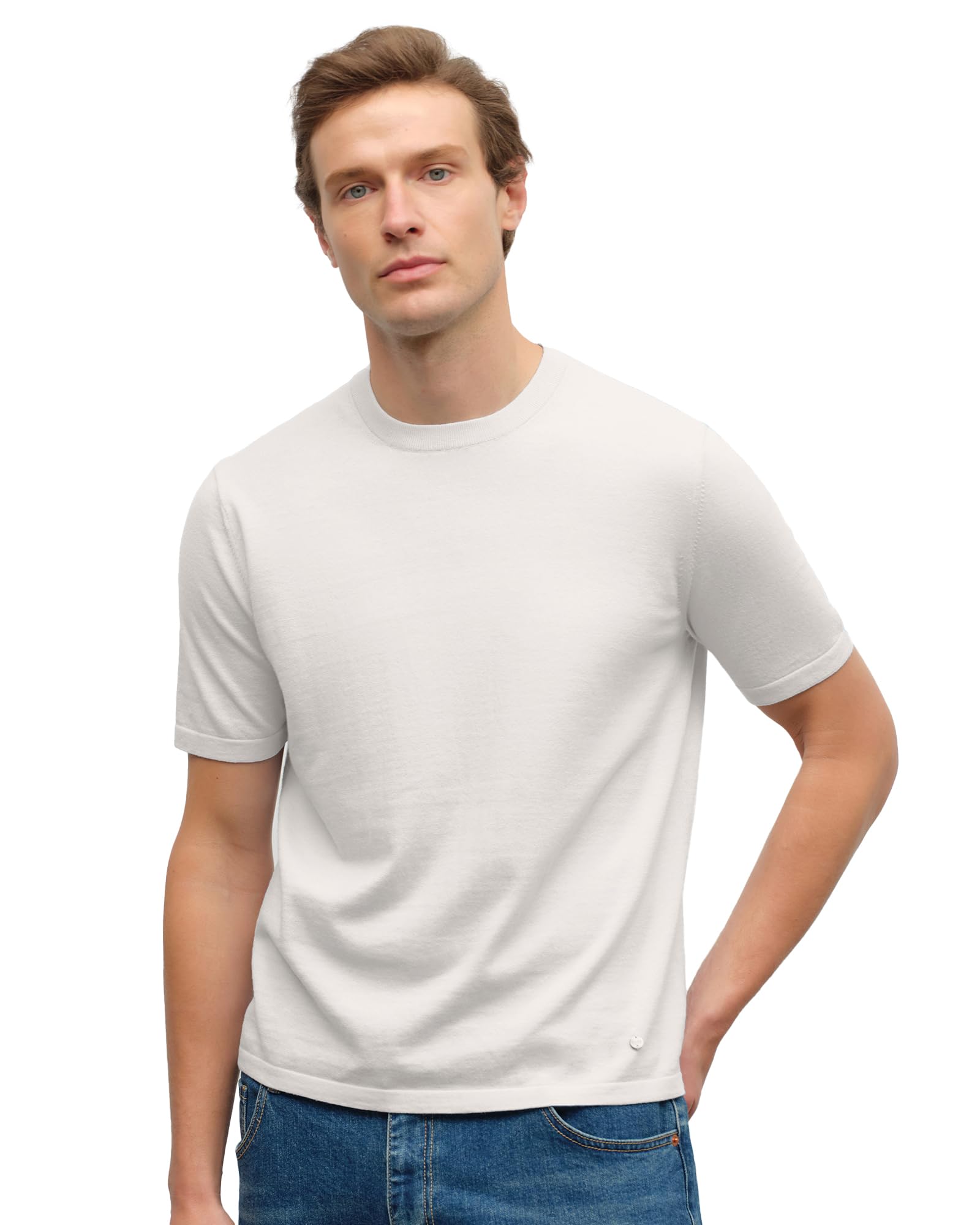 Pima Cotton & Cashmere Knit T-Shirt