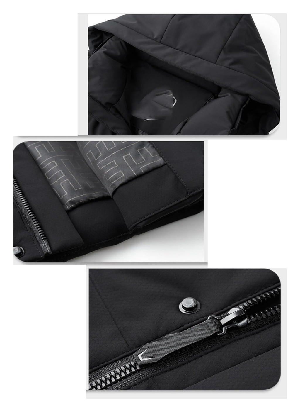 Quilted Down Parka Jacket – Black L