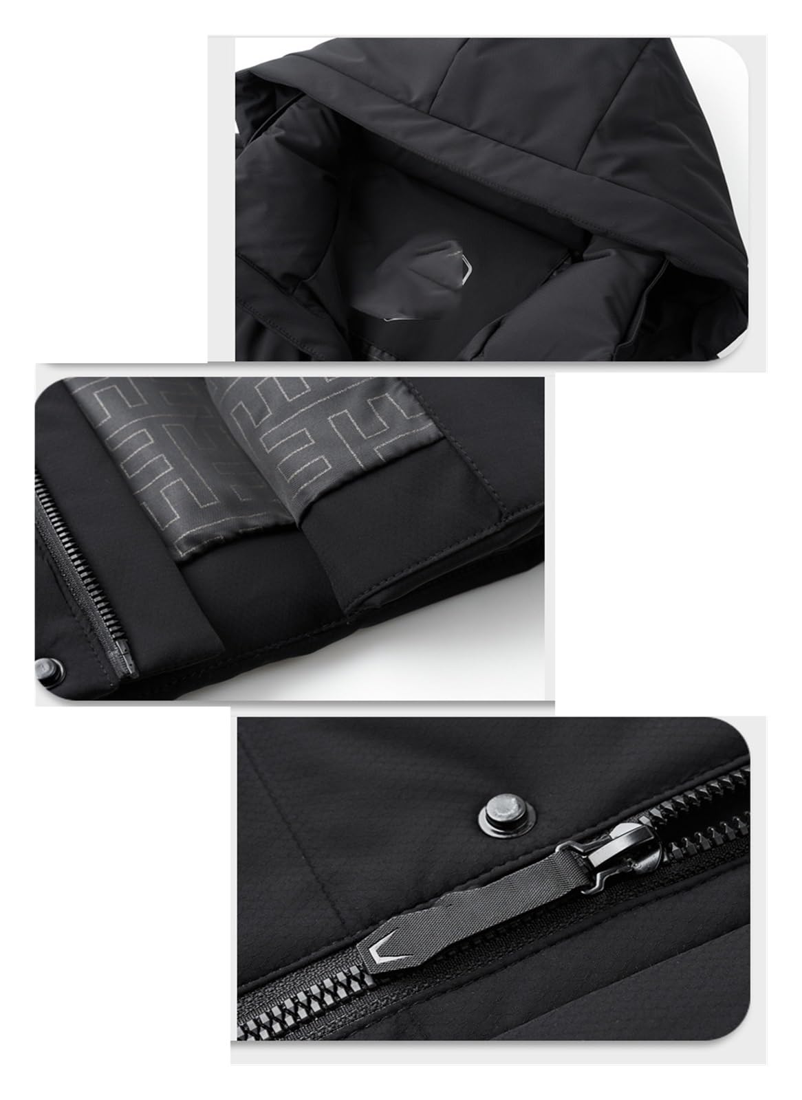 Quilted Down Parka Jacket – Black L