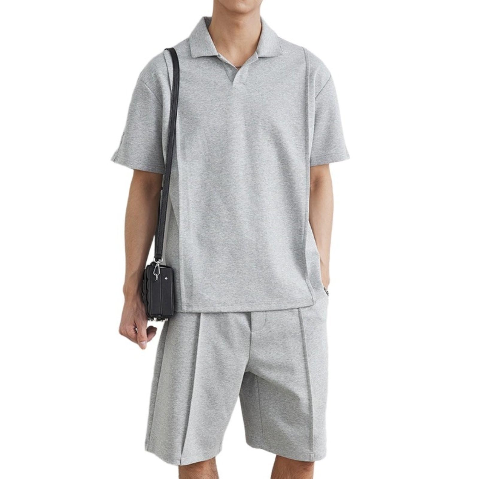 Polo Shirt & Shorts Set – Grey XXL