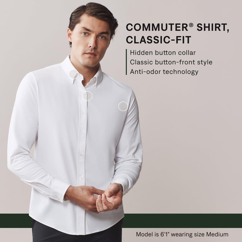 Classic Fit Commuter Dress Shirt – White XL
