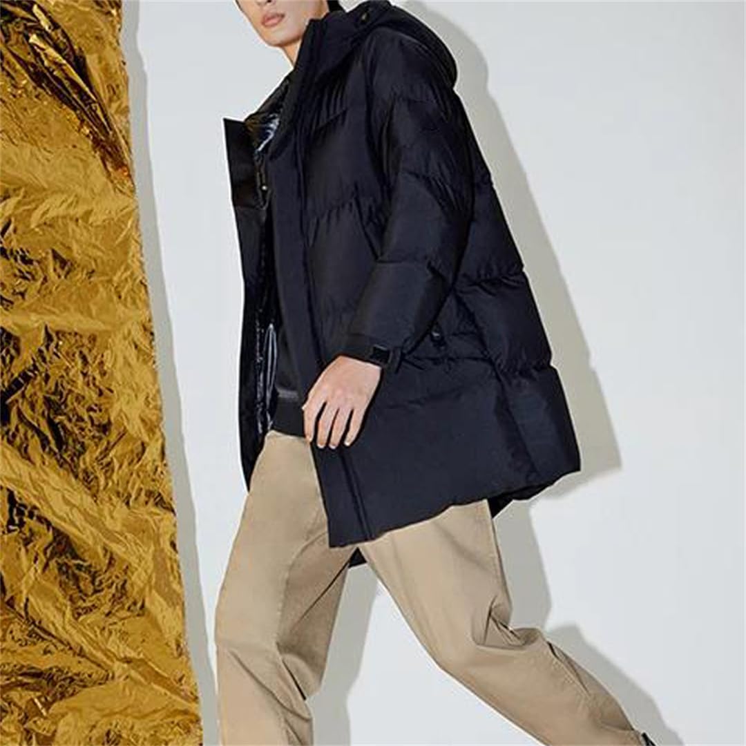 Mid-Length Hooded Down Puffer Coat