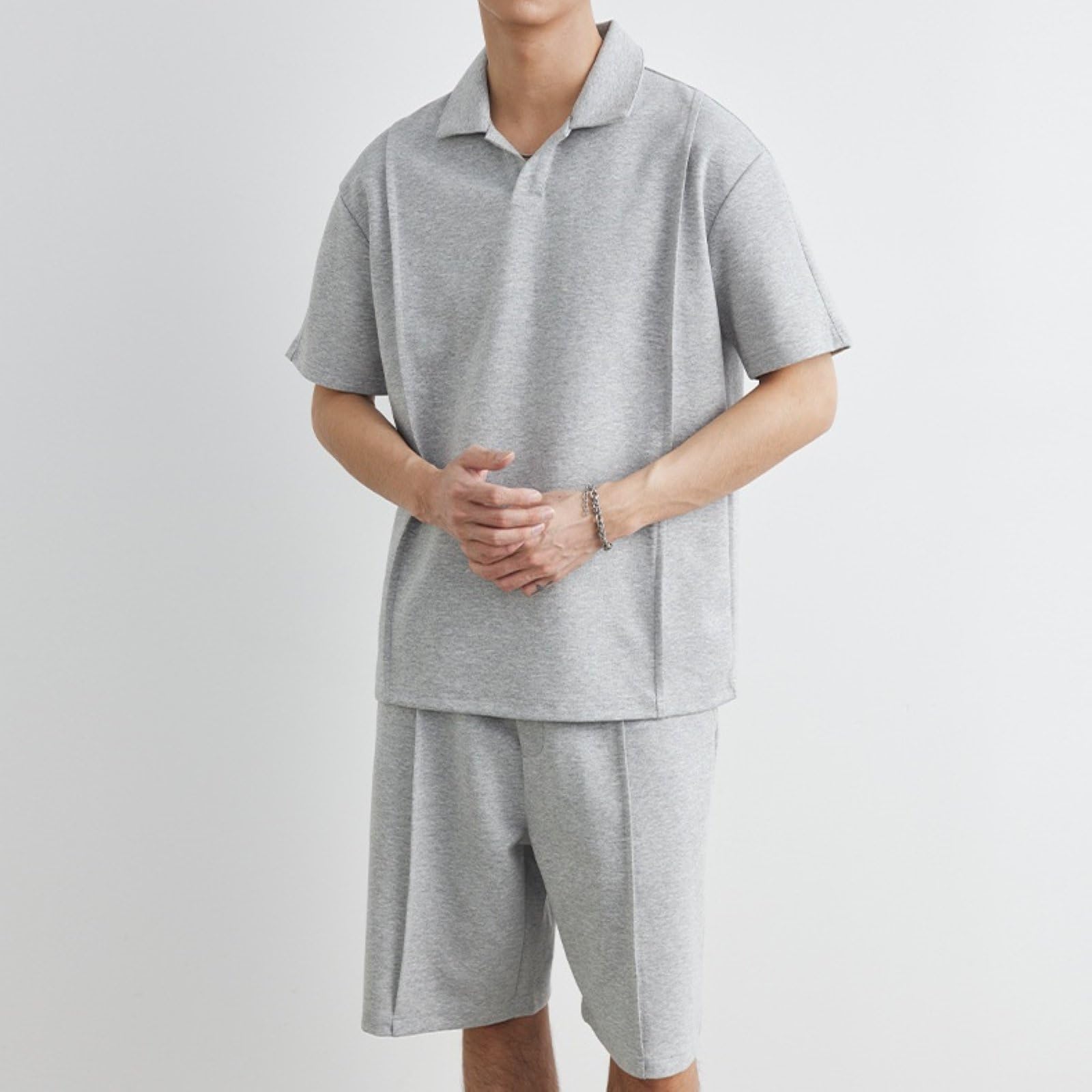 Polo Shirt & Shorts Set – Grey XXL