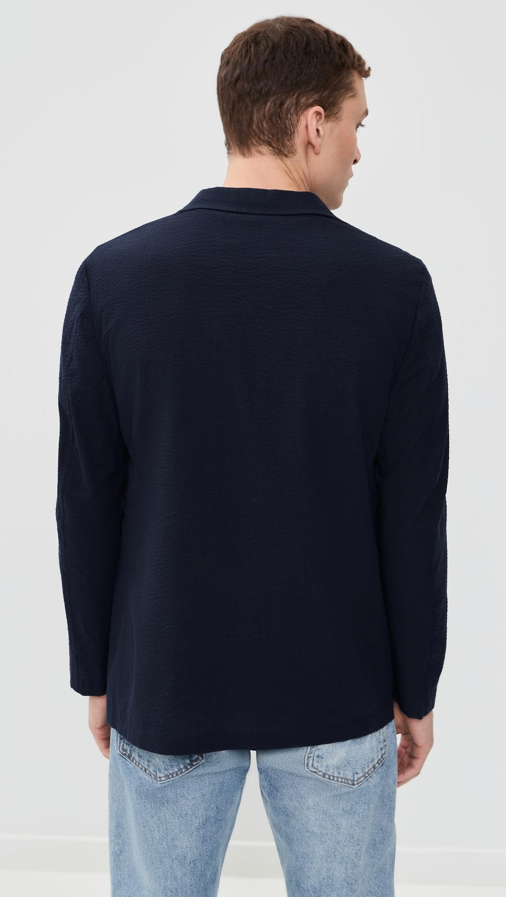 Gitman Vintage Men's Seersucker Blazer, Navy, S
