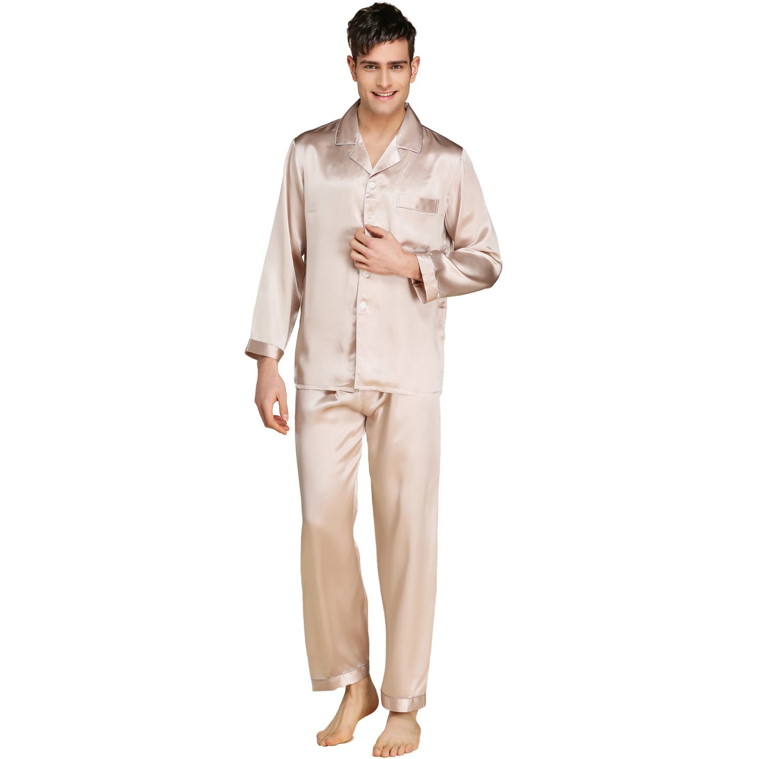 100% Silk Pajama Set – Ivory M