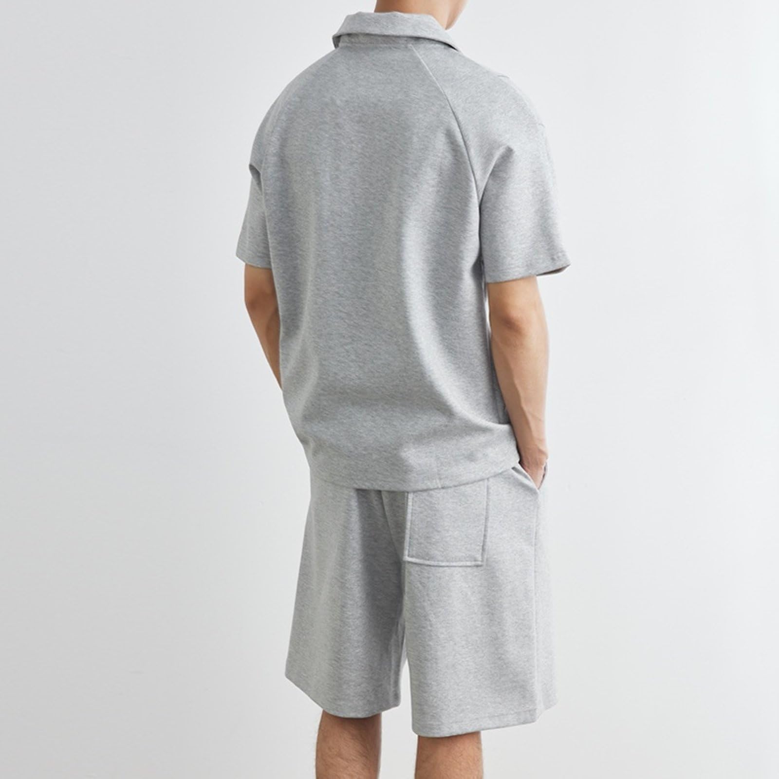 Polo Shirt & Shorts Set – Grey XXL