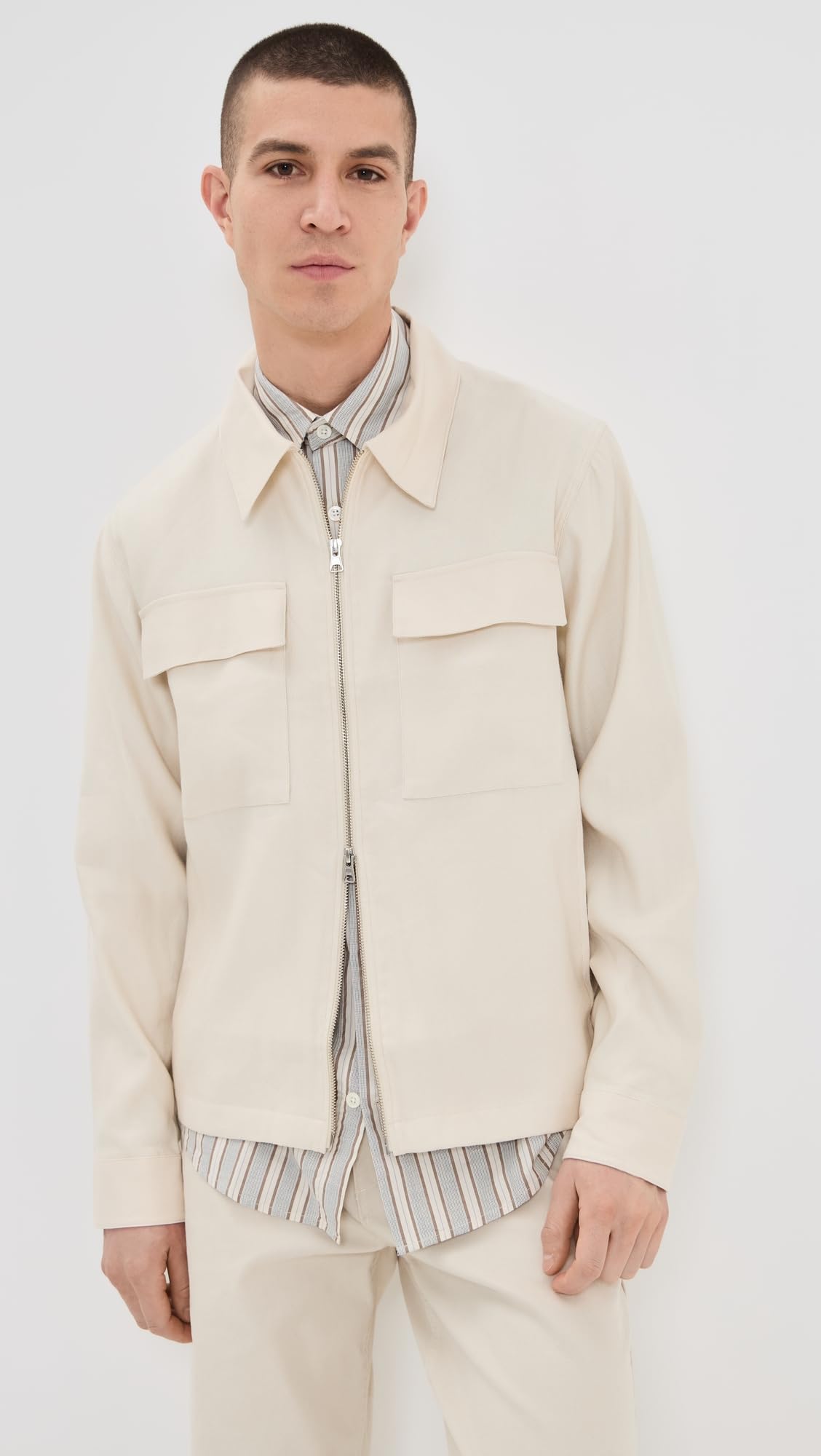 Linen Zip Jacket – Ivory XL