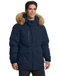 Insulated Down Parka Jacket with Faux Fur Hood