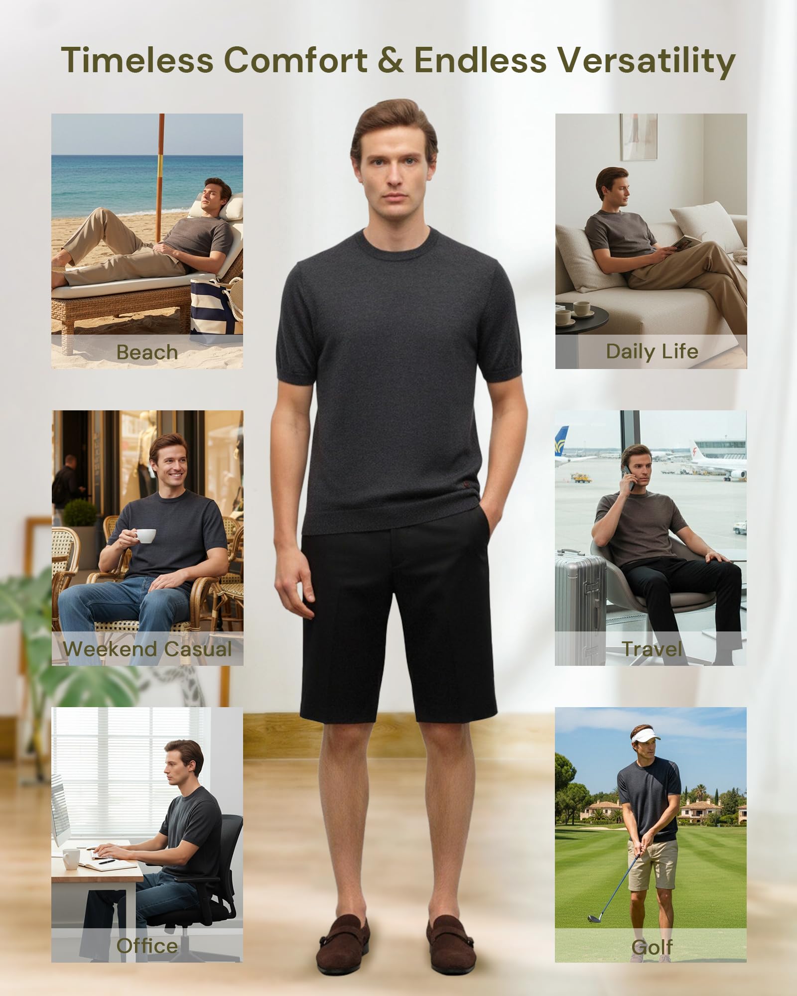 Cashmere Knit Crewneck T-Shirt