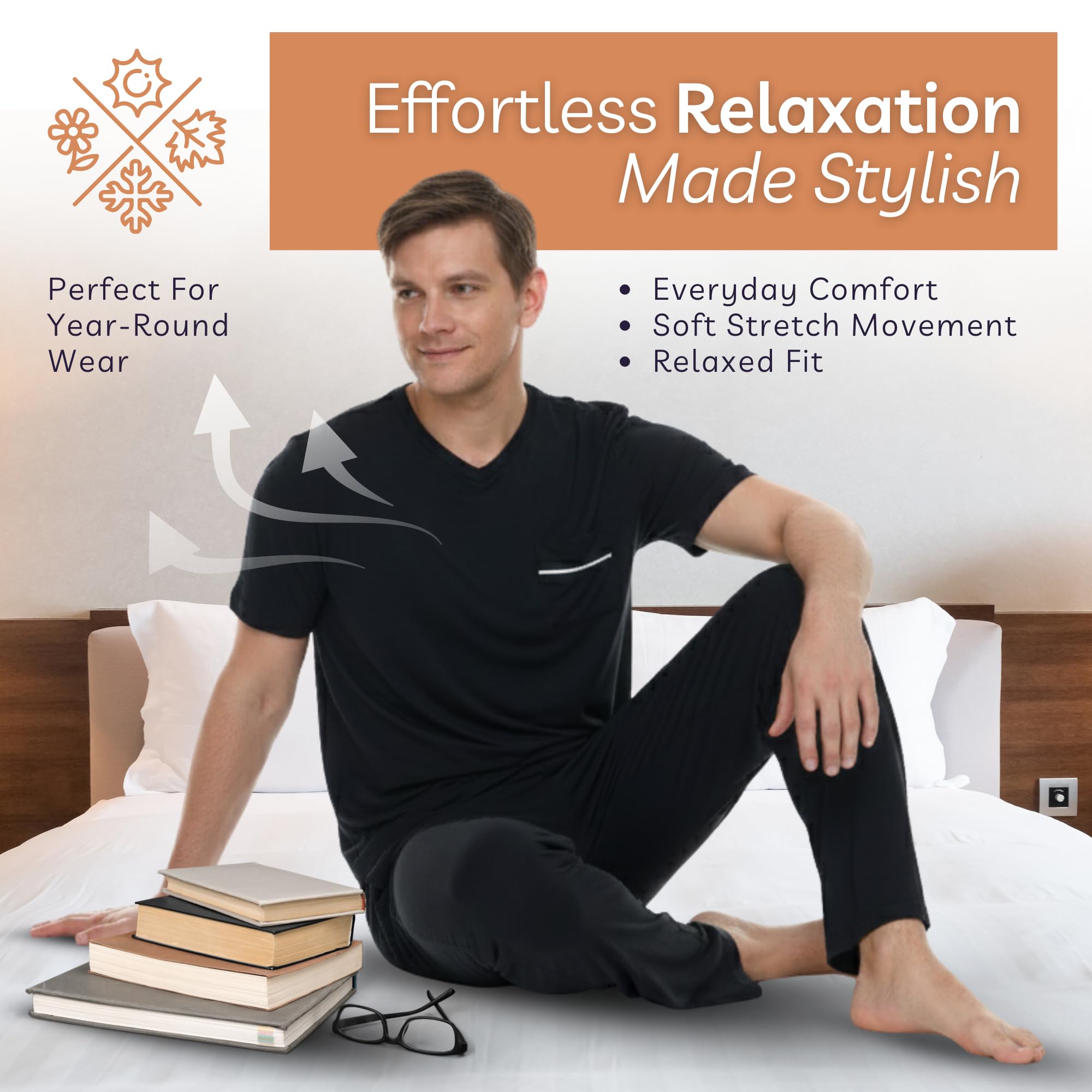 Micro Modal Pajama Set – Black XL