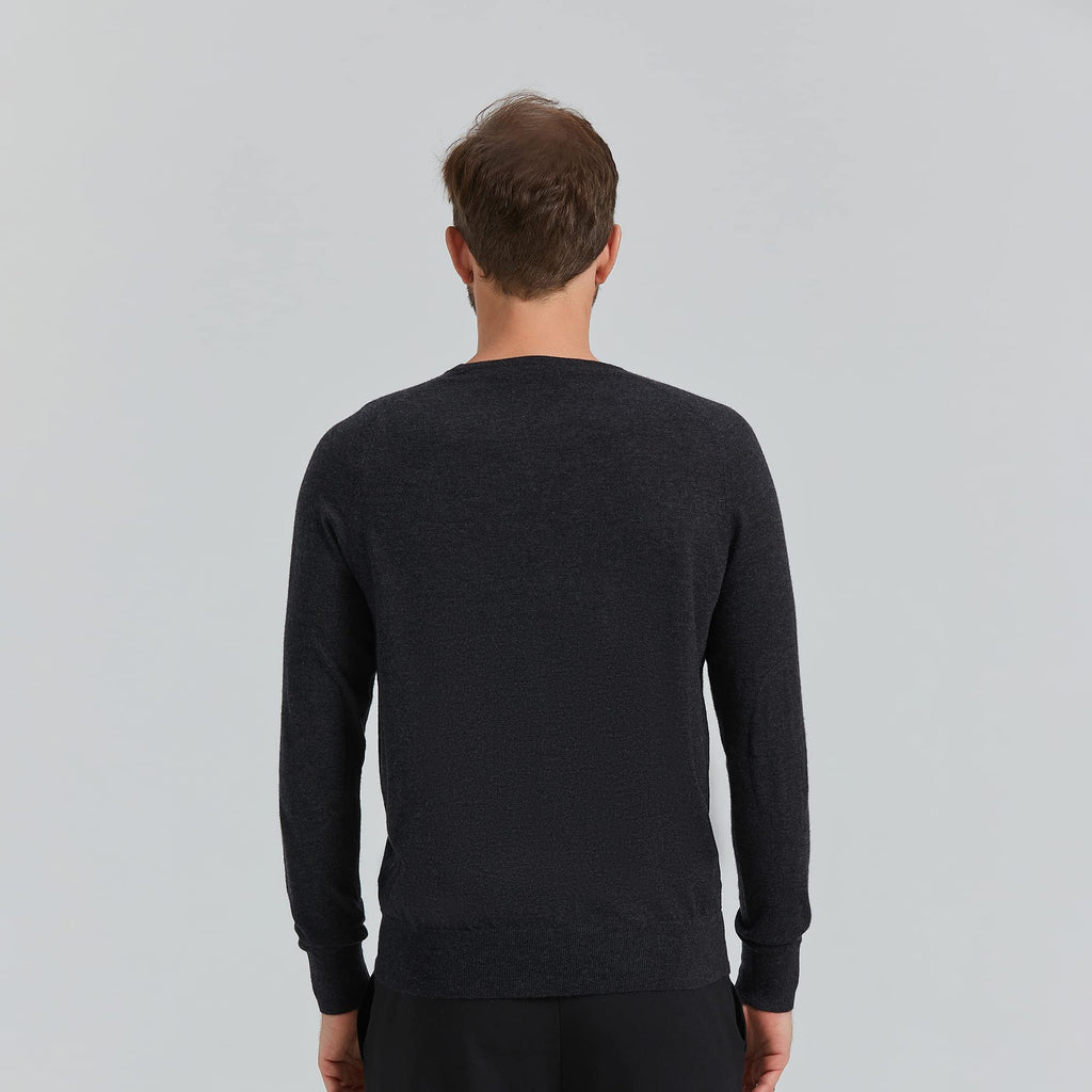 Cashmere Raglan Crewneck Sweater – Dark Grey M