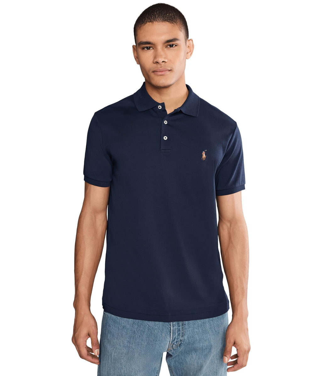 Slim Fit Cotton Polo Shirt – Navy XS