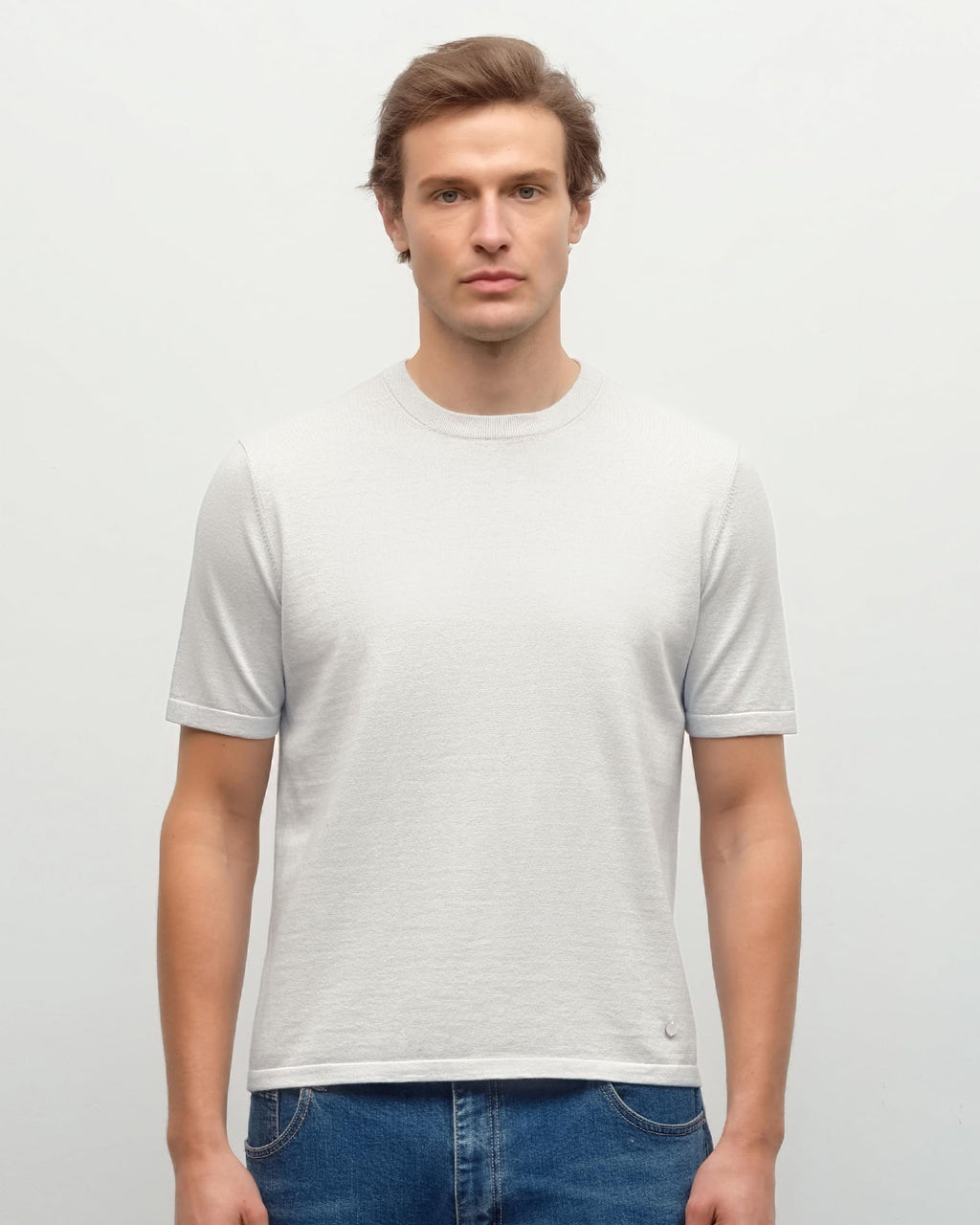 Pima Cotton & Cashmere Knit T-Shirt