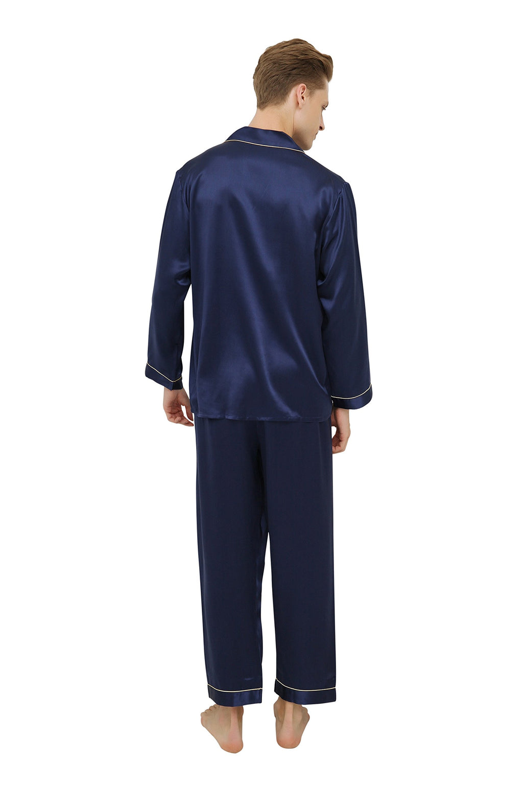 Silk Pajama Set – Blue L