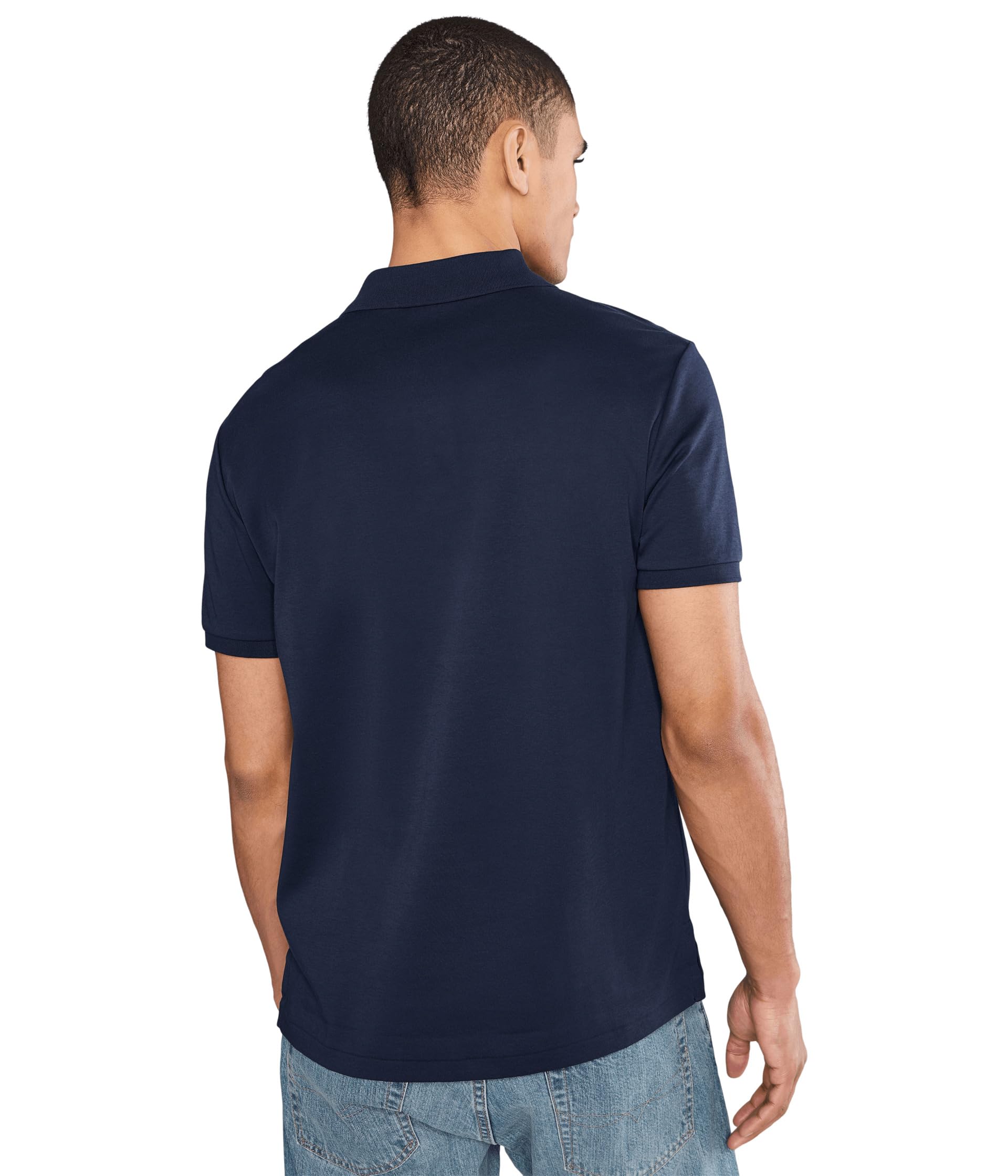 Slim Fit Cotton Polo Shirt – Navy XS