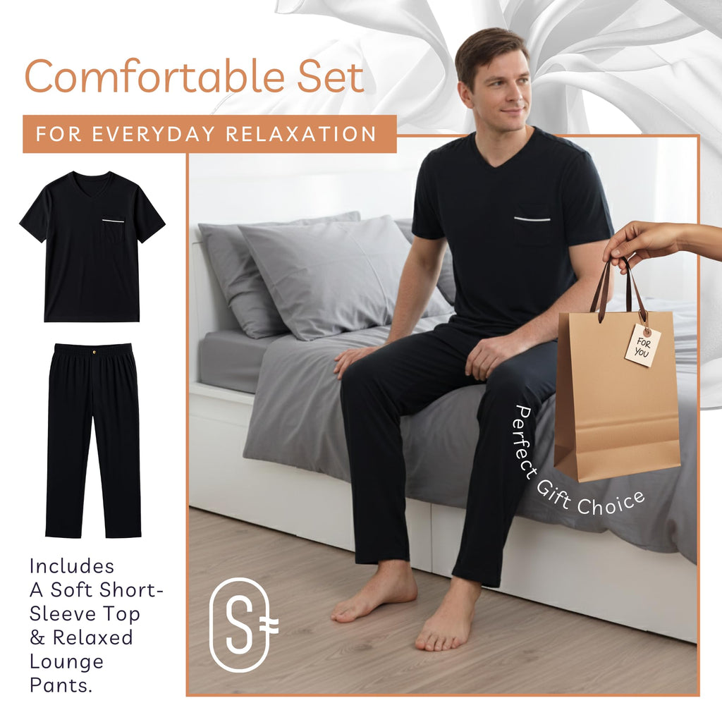 Micro Modal Pajama Set – Black XL