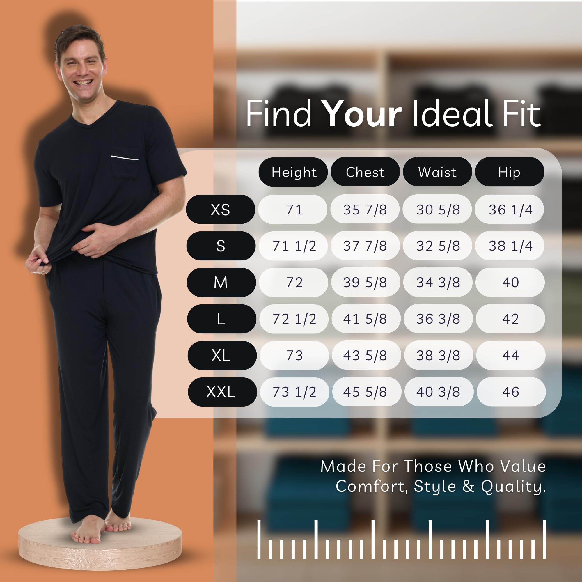 Micro Modal Pajama Set – Black XL