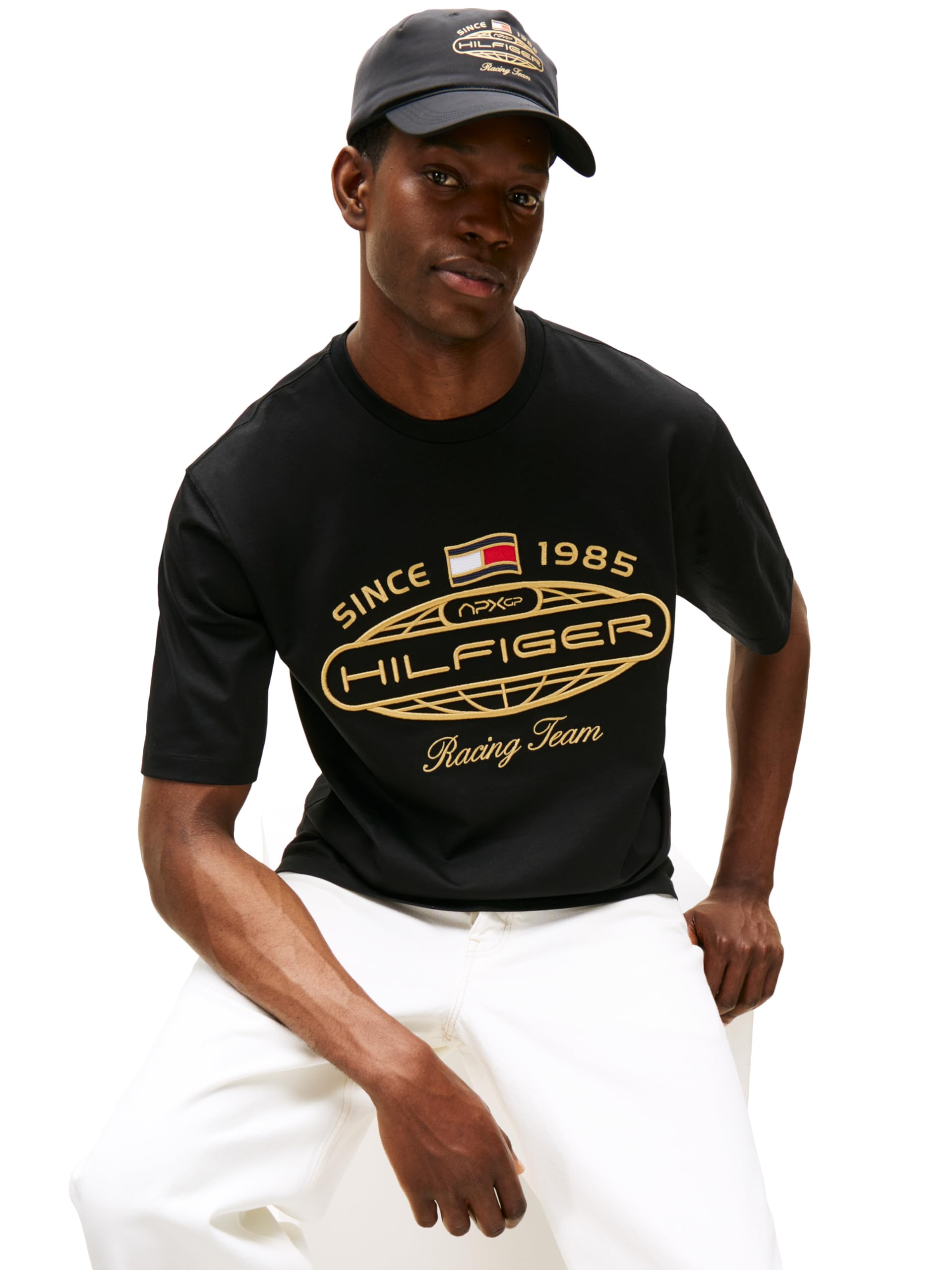 Tommy Hilfiger Mens F1 Graphic T-Shirt, Black Medium