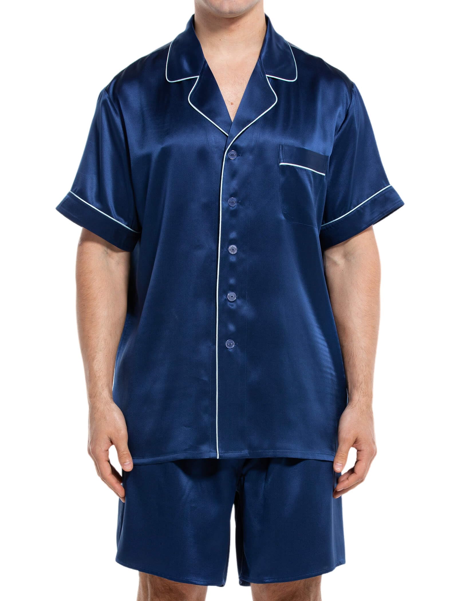 Mulberry Silk Pajama Set – Navy XXL